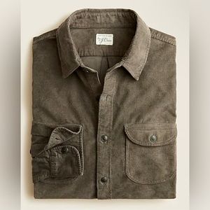 J. Crew Garment-Dyed Corduroy CPO Shirt - XL - Fisherman Gray